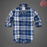 heren abercrombie fitch plaid lang overhemd moose logo wit blauw geel Store Almere 5y9v4442